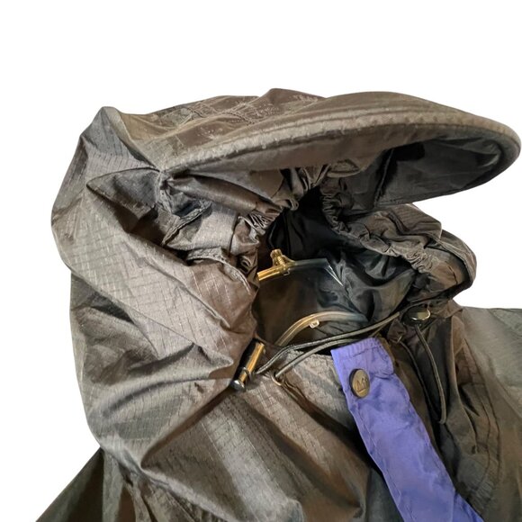 Vtg REI Gore-Tex Hooded Jacket Black Blue Waterproof Mesh Lining Pockets Mens L - Picture 3 of 16